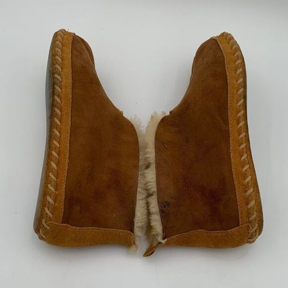 L.L. Bean suede leather wool lined moccasin style slippers Mens size 7 Woman 9 main image 7